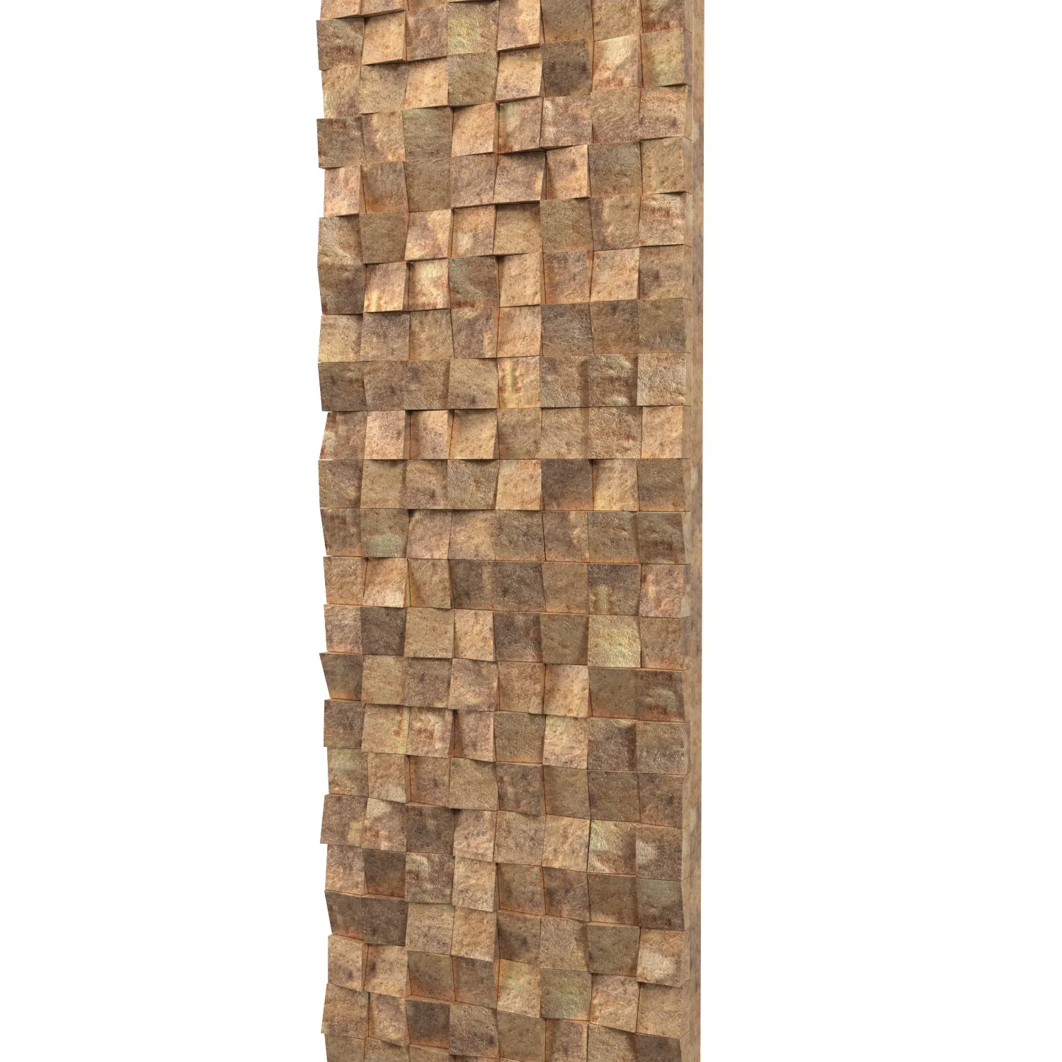 Textured 2 72w Metallic Rugged Wooden Blocks Metal Wall Art PBR 3D Model_05